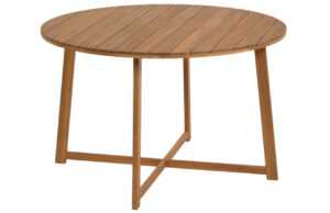 Kave Home Přírodní dřevěný kulatý zahradní stůl LaForma Dafne 120 cm