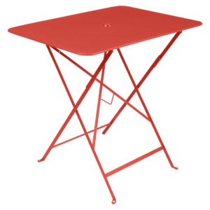 Oranžový kovový skládací stůl Fermob Bistro 57 x 77 cm