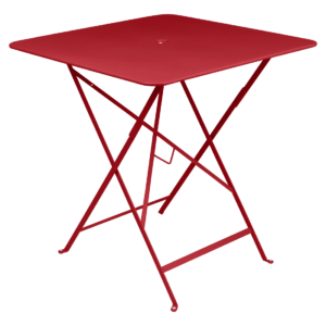 Červený kovový skládací stůl Fermob Bistro 71 x 71 cm