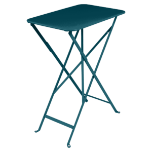 Modrý kovový skládací stůl Fermob Bistro 37 x 57 cm