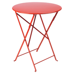 Červený kovový skládací stůl Fermob Bistro Ø 60 cm