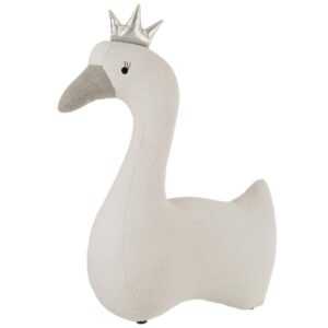 Bílá bavlněná dětská hračka J-Line Swan 77 cm