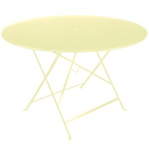 Citronově žlutý kovový skládací stůl Fermob Bistro Ø 117 cm