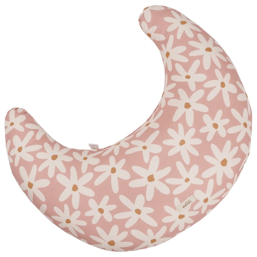 Malomi Kids Růžový bavlněný kojicí polštář Blush Daisies 62 cm