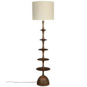 Hnědá mangová stojací lampa DUTCHBONE CATH 179 cm