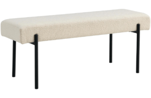 Nordic Living Krémově bílá bouclé lavice Swipper 100 cm