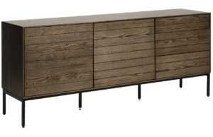 Tmavě hnědá dubová komoda Unique Furniture Modica 180 x 45 cm