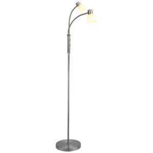 Stříbrná kovová stojací lampa Halo Design Hudson II. 120 cm