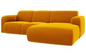 Žlutá sametová rohová pohovka Windsor & Co Lola 250 cm