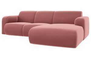 Růžová sametová rohová pohovka Windsor & Co Lola 250 cm