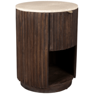 Hnědý dřevěný noční stolek DUTCHBONE MARLOW 45 cm
