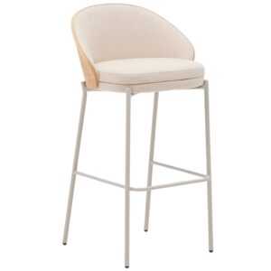 Béžová čalouněná barová židle Kave Home Eamy 77 cm