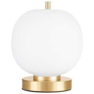 Opálově bílá skleněná stolní lampa Nova Luce Lato se zlatou podstavou 22