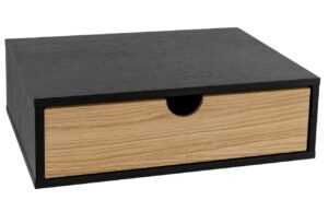 Černý dubový závěsný noční stolek Woodman Farsta 40 x 30 cm