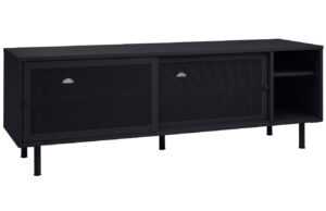 Černý kovový TV stolek Unique Furniture Veep 160 x 45 cm