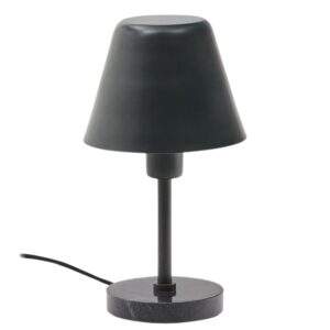 Tmavě zelená kovová stolní lampa Kave Home Calina