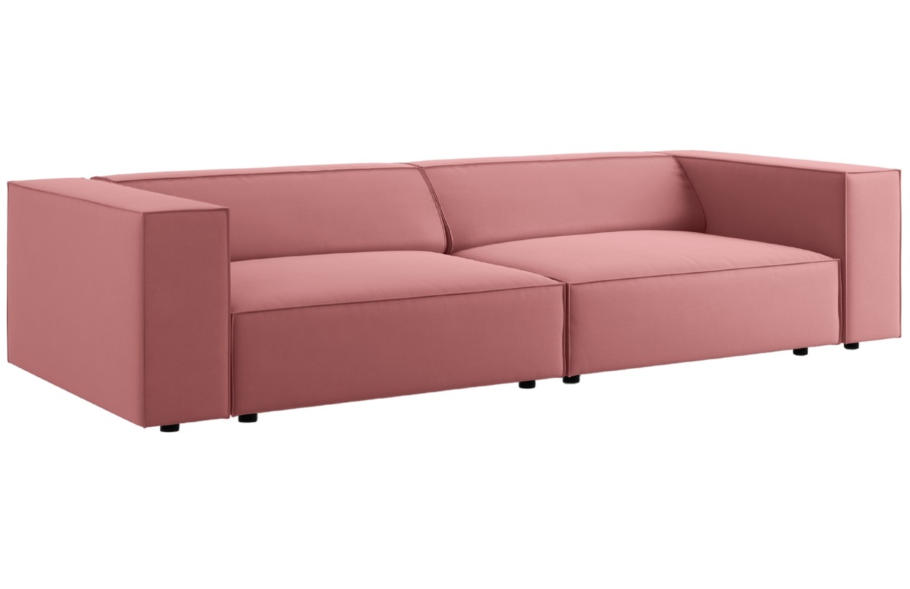 Růžová sametová čtyřmístná pohovka Cosmopolitan Design Arendal 244 cm